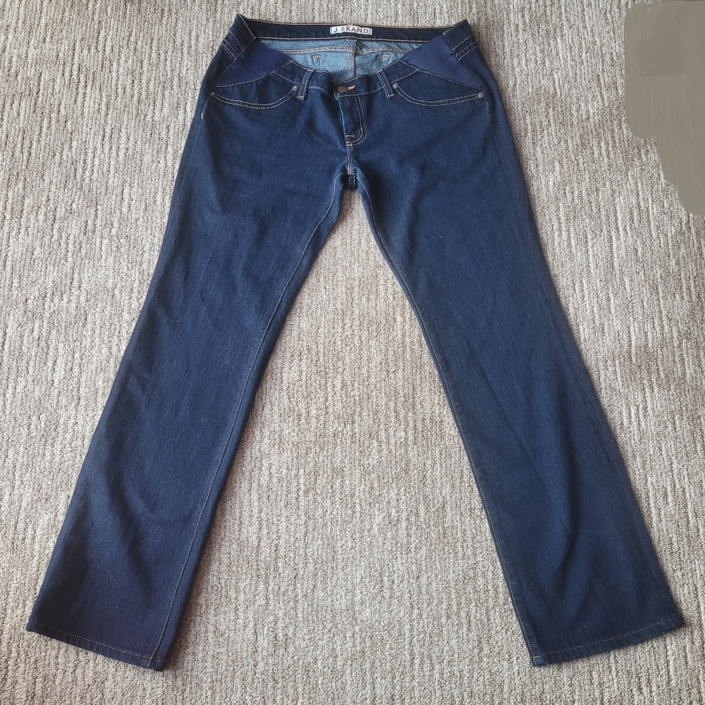 J Brand Mama J Straight Leg Maternity Jeans Dark Wash Stretch 30